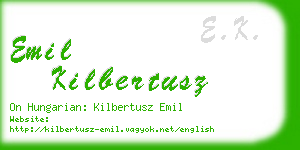 emil kilbertusz business card